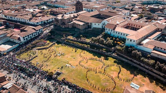 Aerial view of Korikancha at Inti Raymi