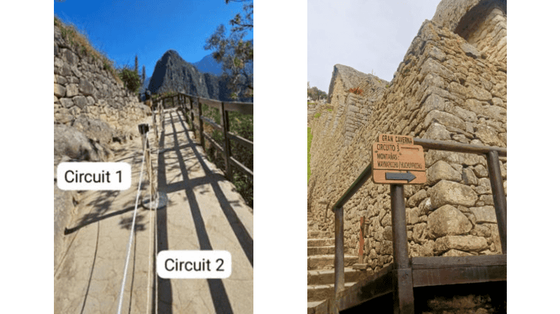 Machu Picchu circuits signage